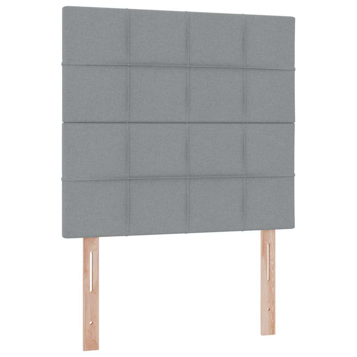Seng med opbevaring og madras Lysegrå 100 x 200 cm Stof