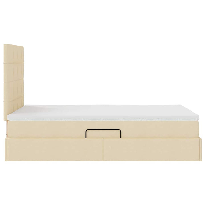 Seng med opbevaring og madras Creme 120 x 190 cm Stof