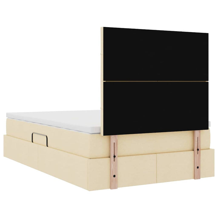Seng med opbevaring og madras Creme 120 x 200 cm Stof