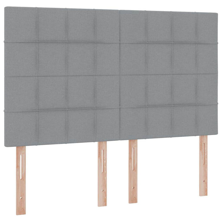 Seng med opbevaring og madras Lysegrå 140 x 200 cm Stof