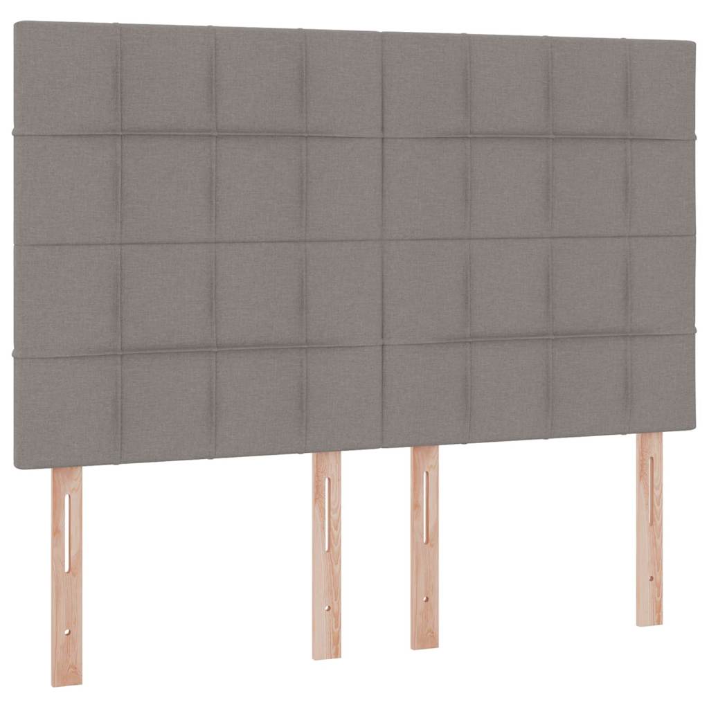 Seng med opbevaring og madras Gråbrun 140 x 200 cm Stof