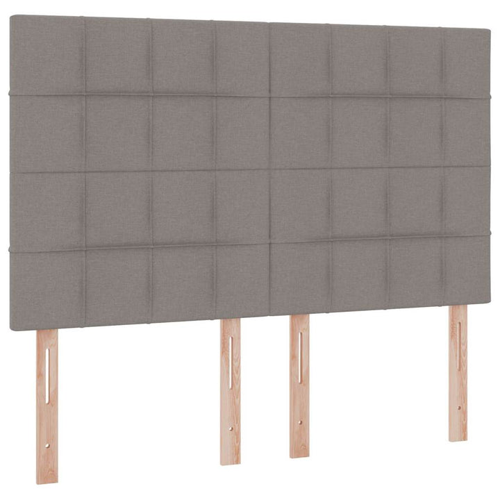 Seng med opbevaring og madras Gråbrun 140 x 200 cm Stof