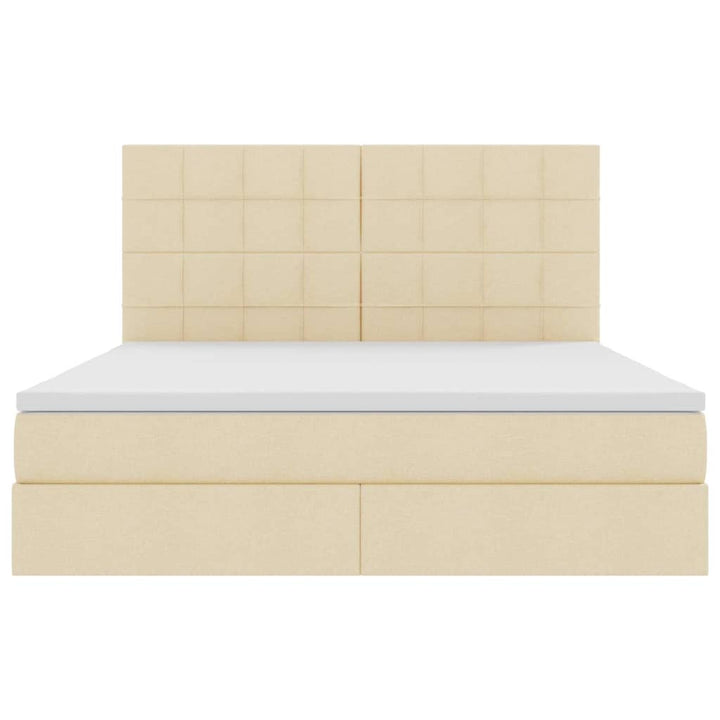 Seng med opbevaring og madras Creme 180 x 200 cm Stof