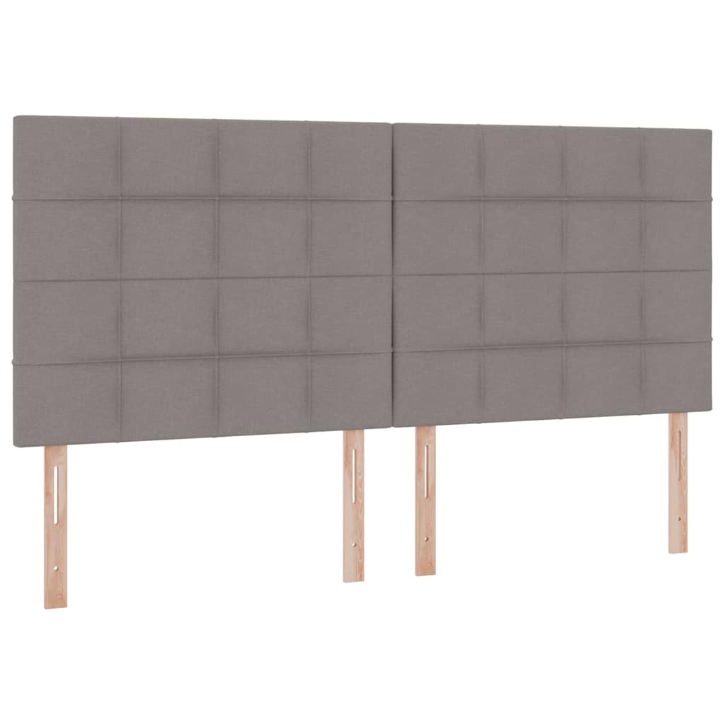 Seng med opbevaring og madras Gråbrun 200 x 200 cm Stof