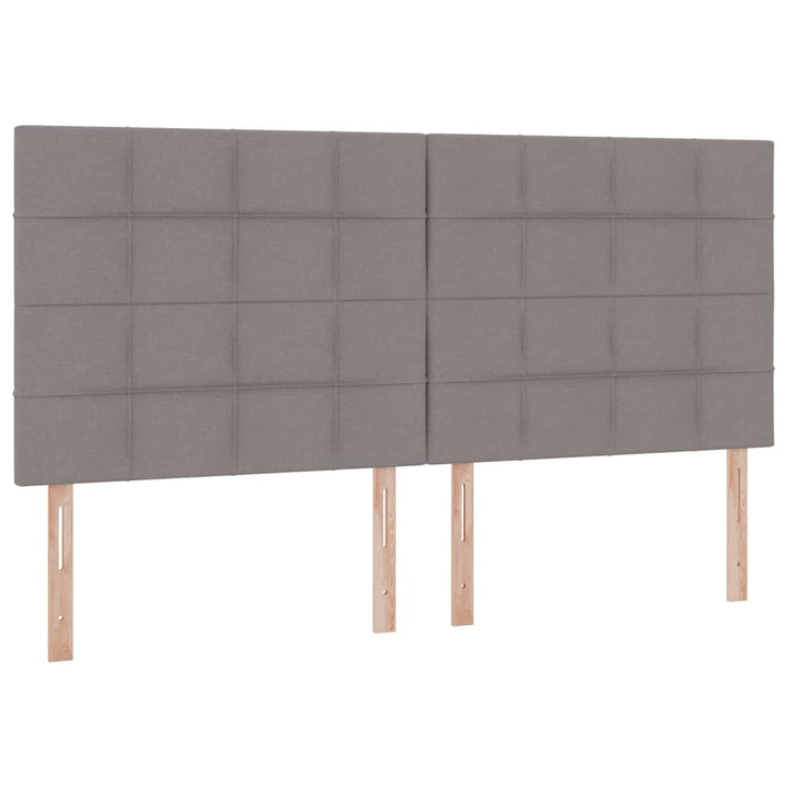 Seng med opbevaring og madras Gråbrun 200 x 200 cm Stof