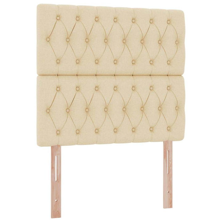 Seng med opbevaring og madras Creme 90 x 200 cm Stof
