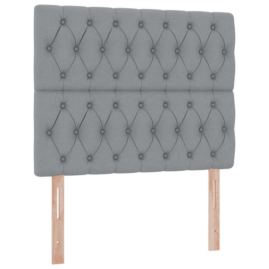 Seng med opbevaring og madras Lysegrå 120 x 200 cm Stof