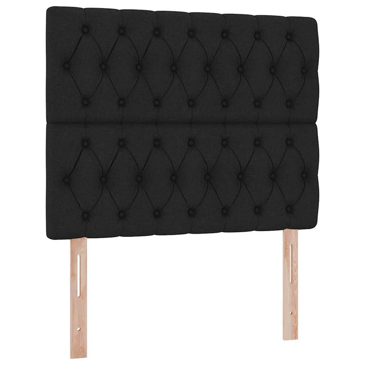Seng med opbevaring og madras Sort 120 x 200 cm Stof