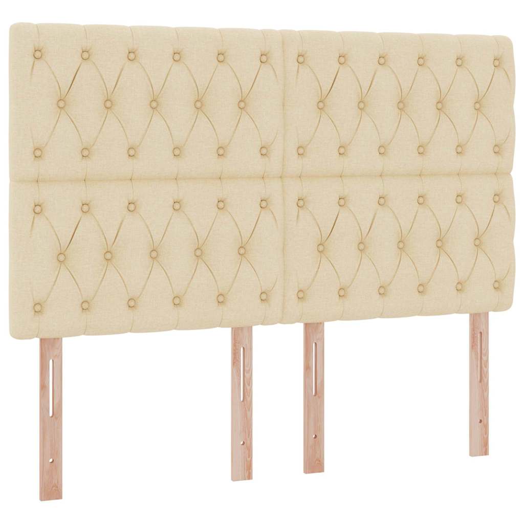 Seng med opbevaring og madras Creme 140 x 200 cm Stof
