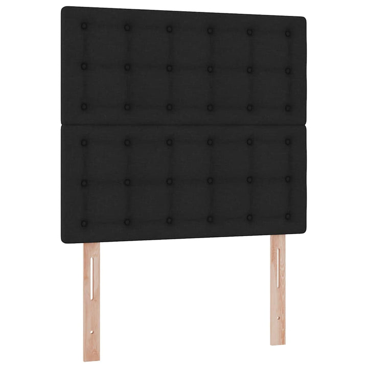 Seng med opbevaring og madras Sort 90 x 190 cm Stof
