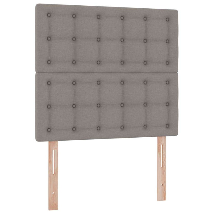 Seng med opbevaring og madras Gråbrun 100 x 200 cm Stof