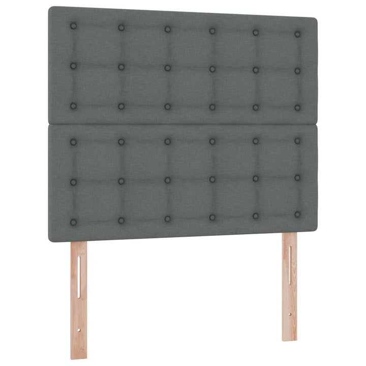 Seng med opbevaring og madras Mørkegrå 120 x 190 cm Stof