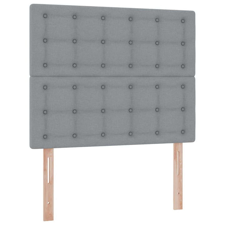 Seng med opbevaring og madras Lysegrå 120 x 200 cm Stof