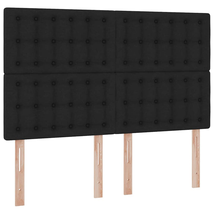 Seng med opbevaring og madras Sort 140 x 200 cm Stof