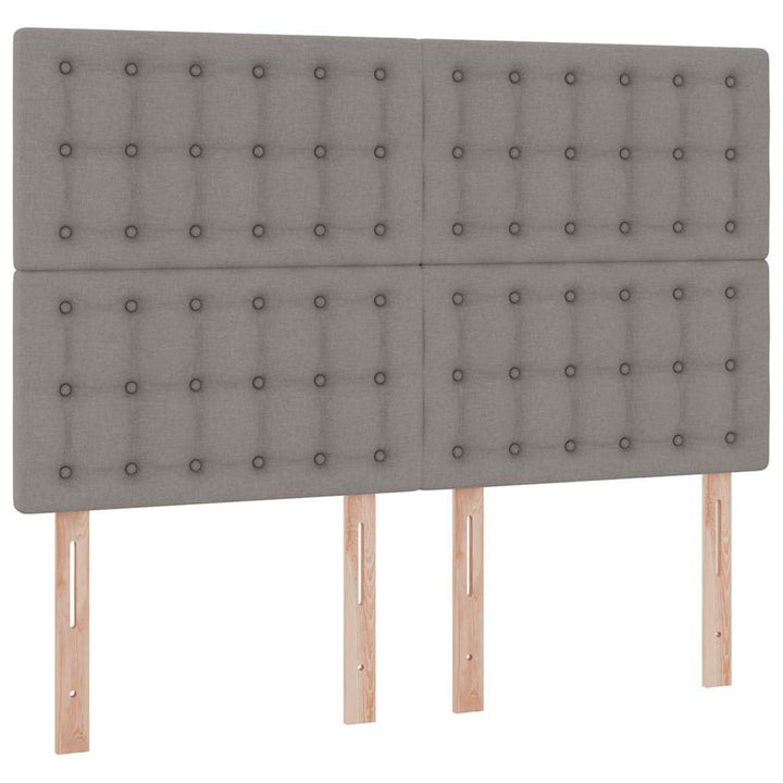 Seng med opbevaring og madras Gråbrun 140 x 200 cm Polyester