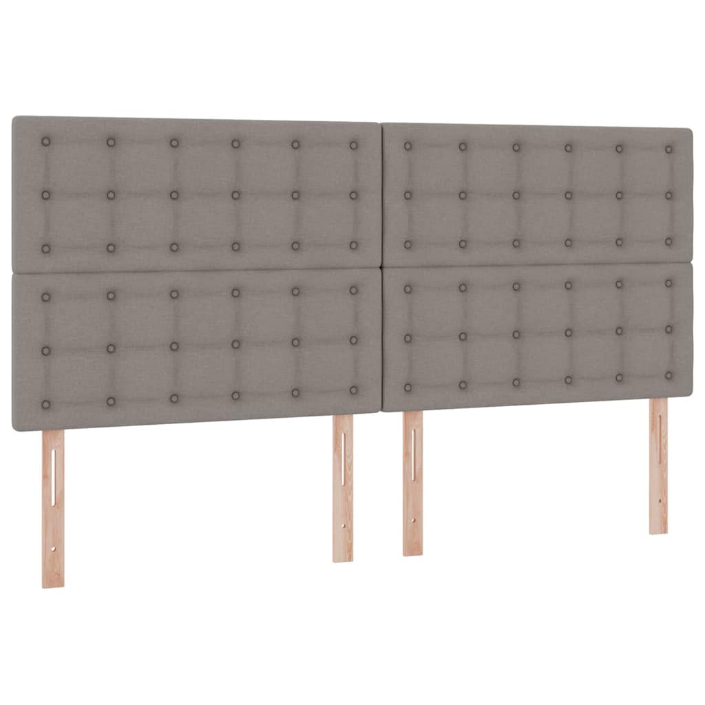 Seng med opbevaring og madras Gråbrun 200 x 200 cm Stof