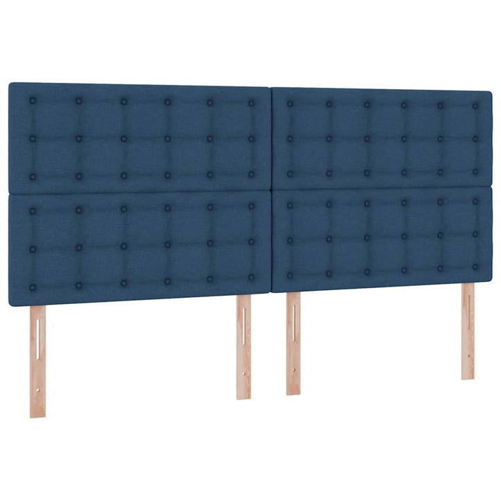Seng med opbevaring og madras Blå 200 x 200 cm Stof
