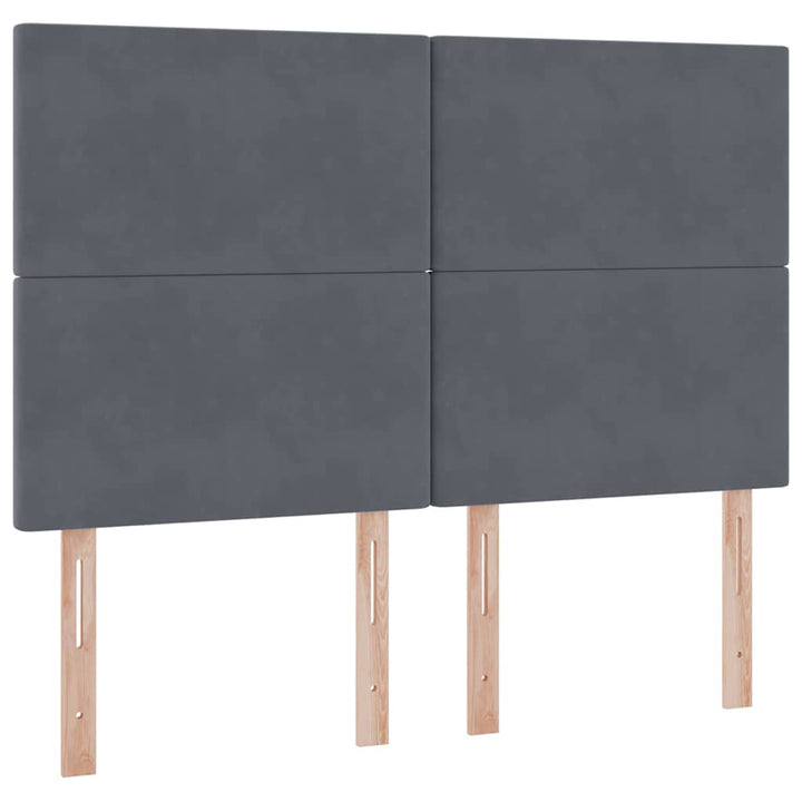 Seng med opbevaring og madras Mørkegrå 140 x 190 cm Fløjl