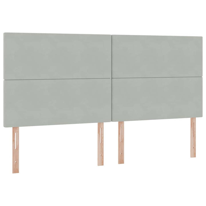 Seng med opbevaring og madras Lysegrå 200 x 200 cm Fløjl