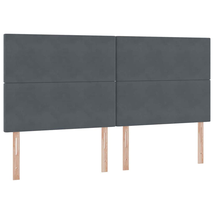 Seng med opbevaring og madras Mørkegrå 200 x 200 cm Fløjl
