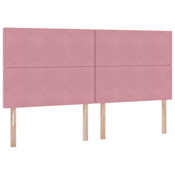 Seng med opbevaring og madras Lyserød 200 x 200 cm Fløjl