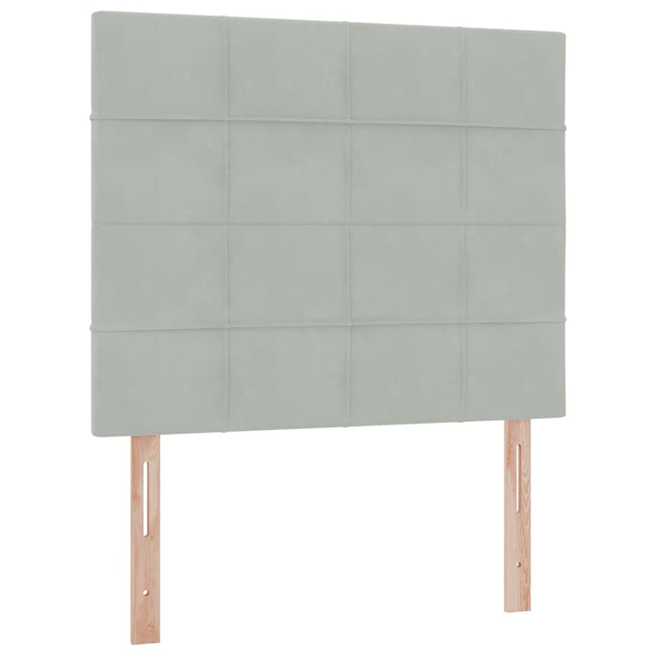 Seng med opbevaring og madras Lysegrå 120 x 200 cm Fløjl