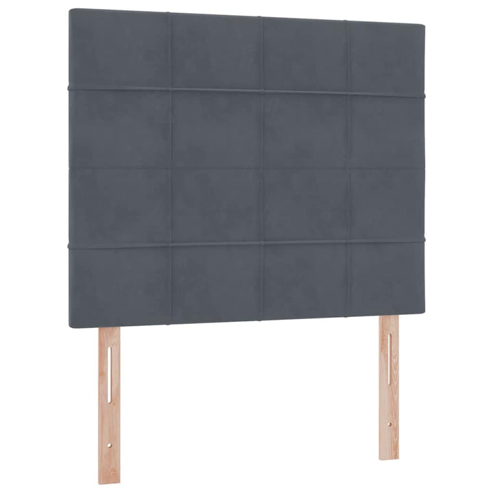 Seng med opbevaring og madras Mørkegrå 120 x 200 cm Fløjl