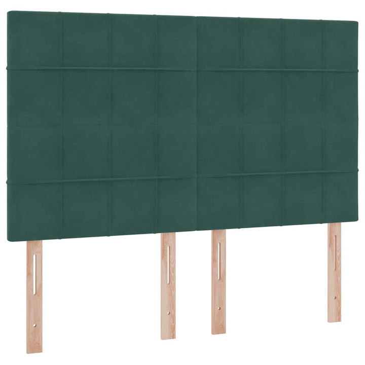 Seng med opbevaring og madras Mørkegrøn 140 x 200 cm Fløjl