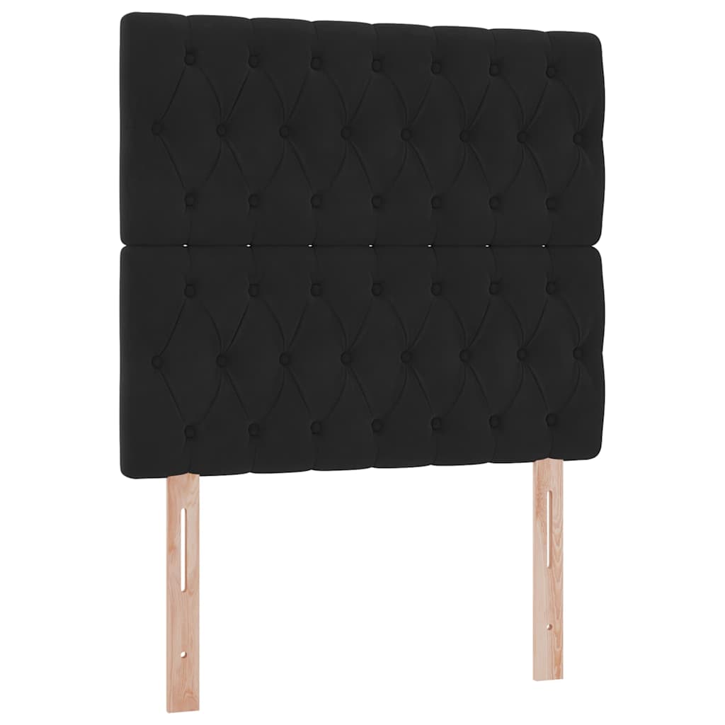 Seng med opbevaring og madras Sort 100 x 200 cm Fløjl