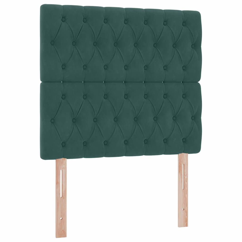 Seng med opbevaring og madras Mørkegrøn 100 x 200 cm Fløjl