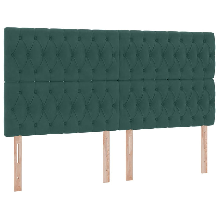 Seng med opbevaring og madras Mørkegrøn 180 x 200 cm Fløjl