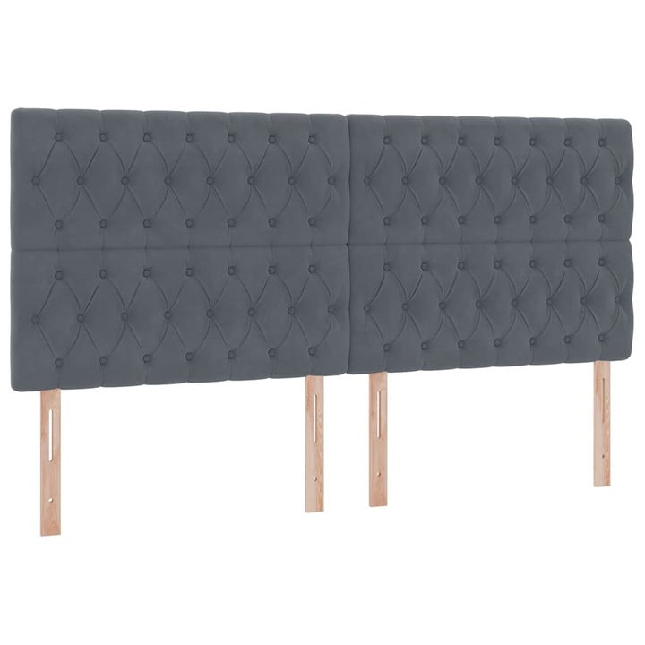 Seng med opbevaring og madras Mørkegrå 200 x 200 cm Fløjl