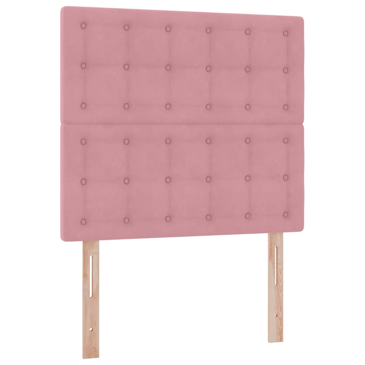 Seng med opbevaring og madras Lyserød 90 x 190 cm Fløjl