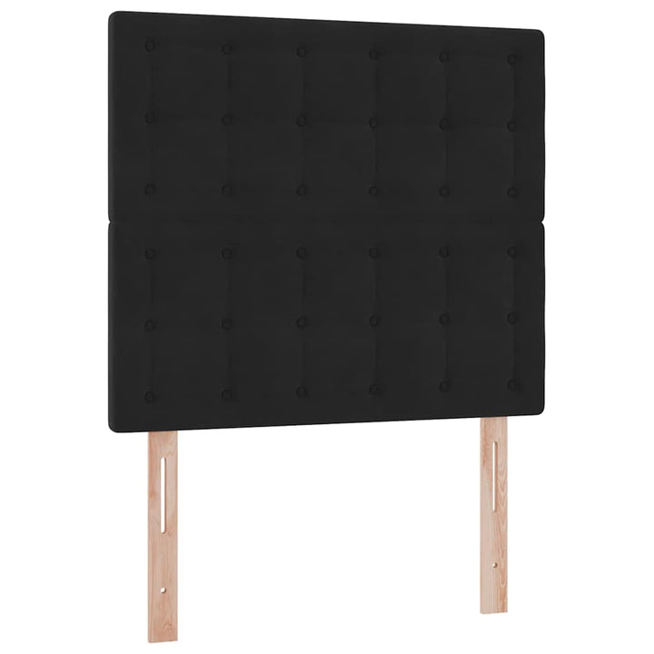 Seng med opbevaring og madras Sort 100 x 200 cm Fløjl
