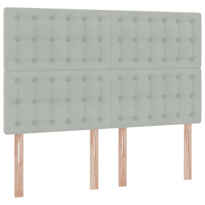 Seng med opbevaring og madras Lysegrå 140 x 190 cm Fløjl
