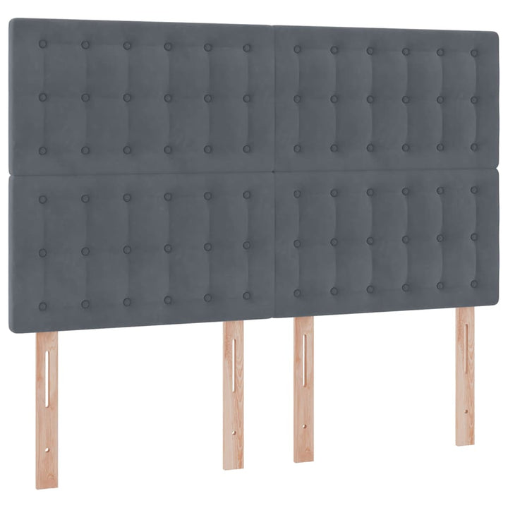 Seng med opbevaring og madras Mørkegrå 140 x 190 cm Fløjl