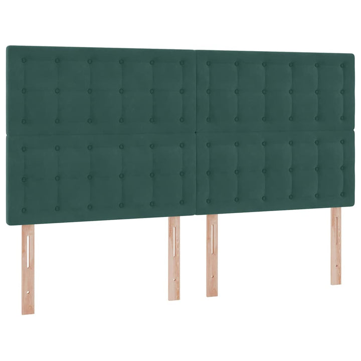 Seng med opbevaring og madras Mørkegrøn 160 x 200 cm Fløjl