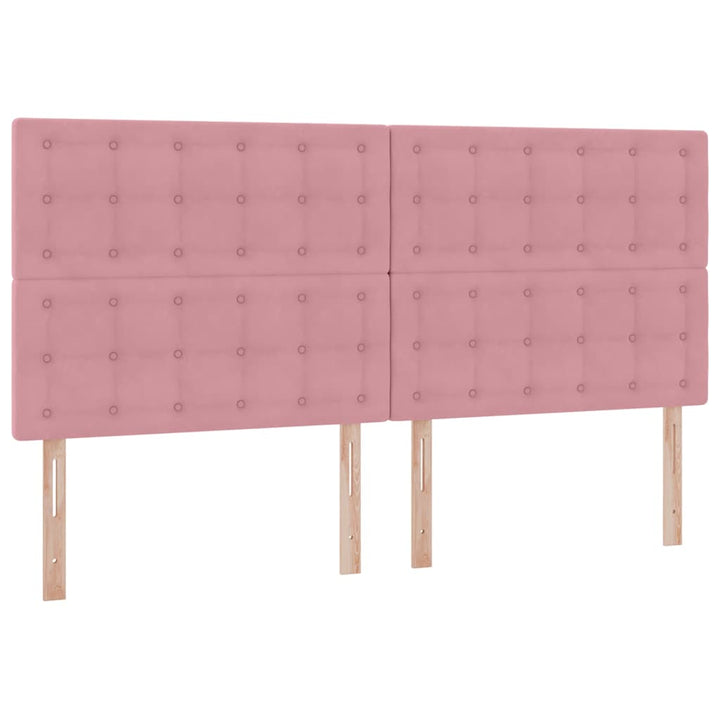 Seng med opbevaring og madras Lyserød 200 x 200 cm Fløjl