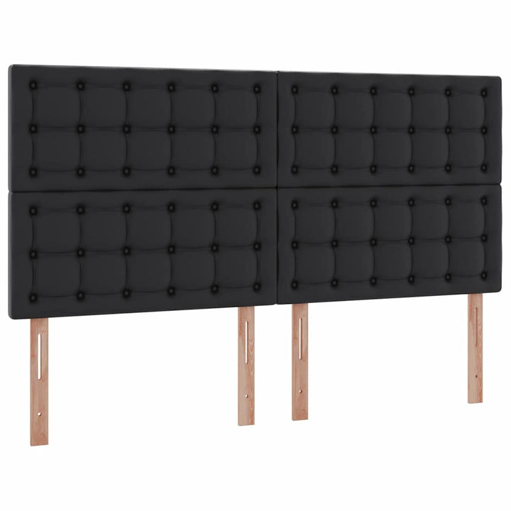 Seng med opbevaring og madras Sort 180 x 200 cm Faux læder