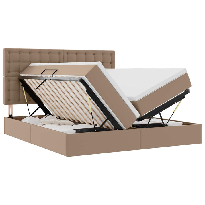 Seng med opbevaring og madras Cappuccino 200 x 200 cm