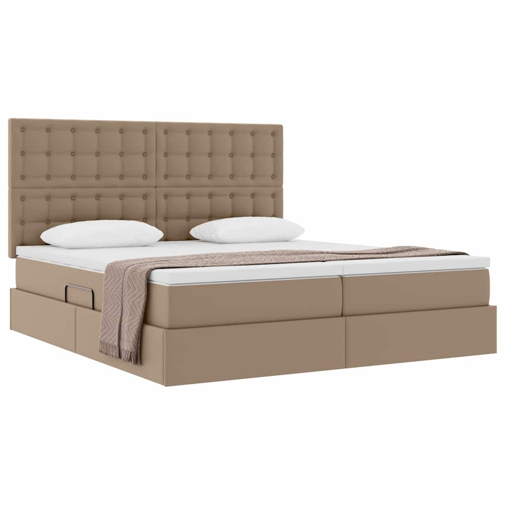 Seng med opbevaring og madras Cappuccino 200 x 200 cm