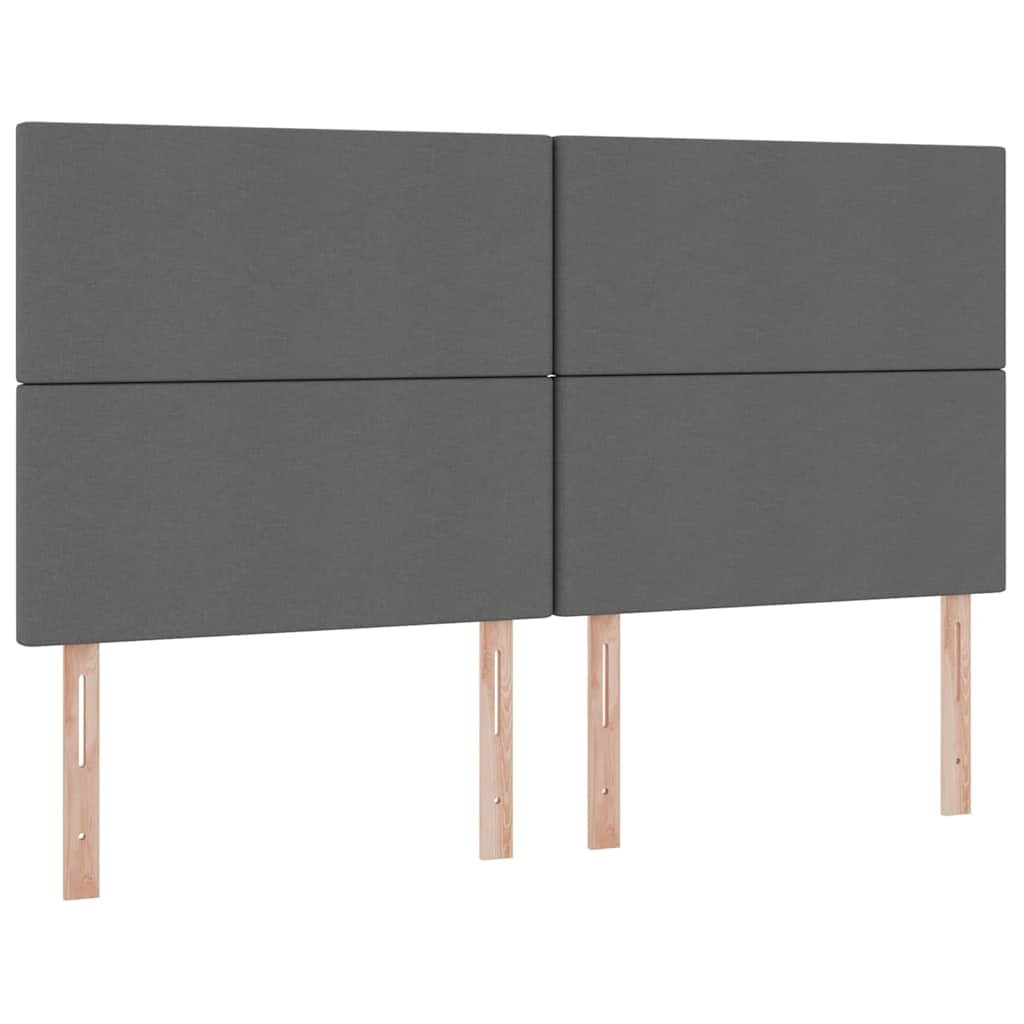 Opbevaringsseng med hovedgærde Mørkegrå 200 x 200 cm Stof