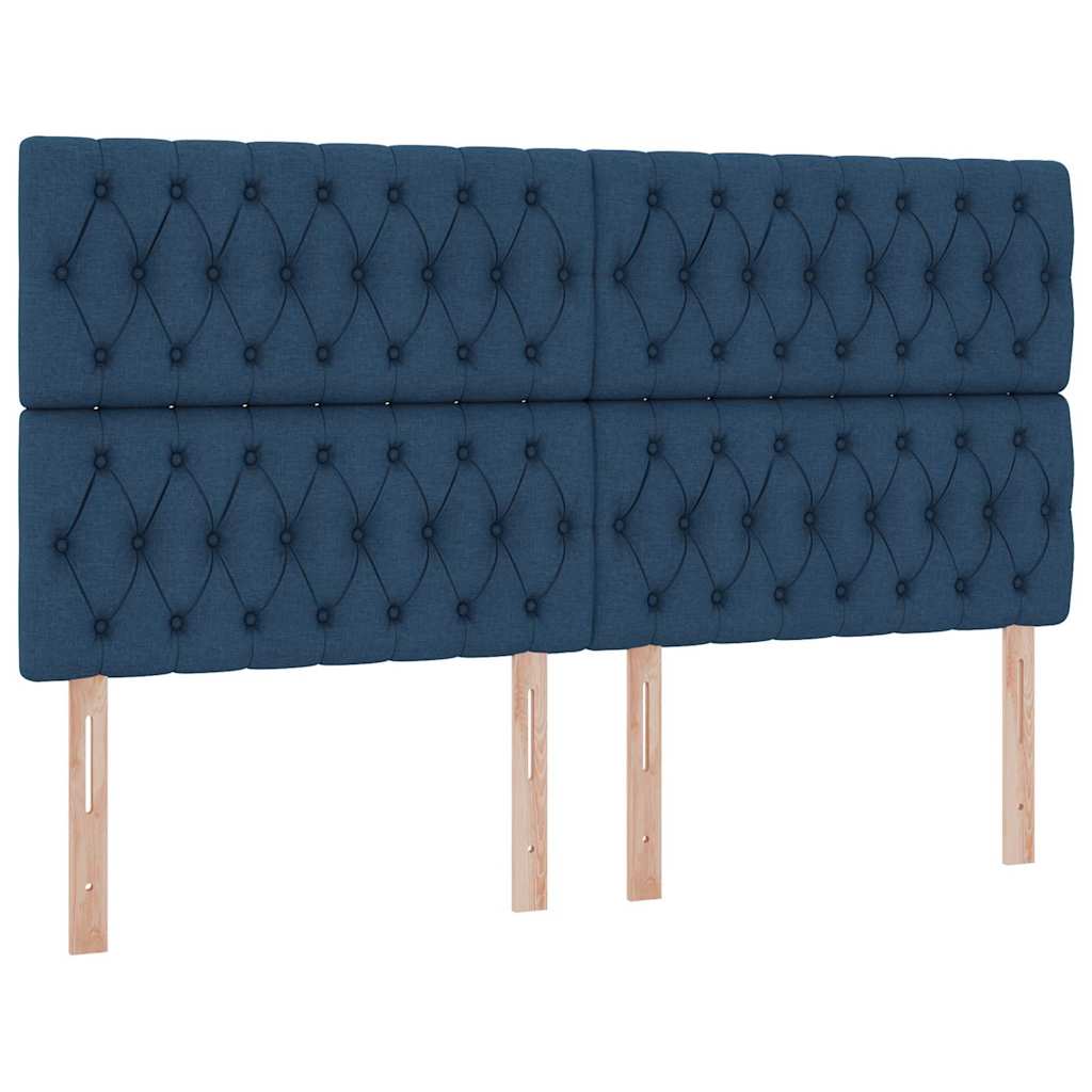 Opbevaringsseng med hovedgærde Blå 180 x 200 cm Stof