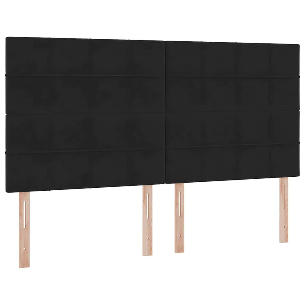Opbevaringsseng med hovedgærde Sort 200 x 200 cm Fløjl