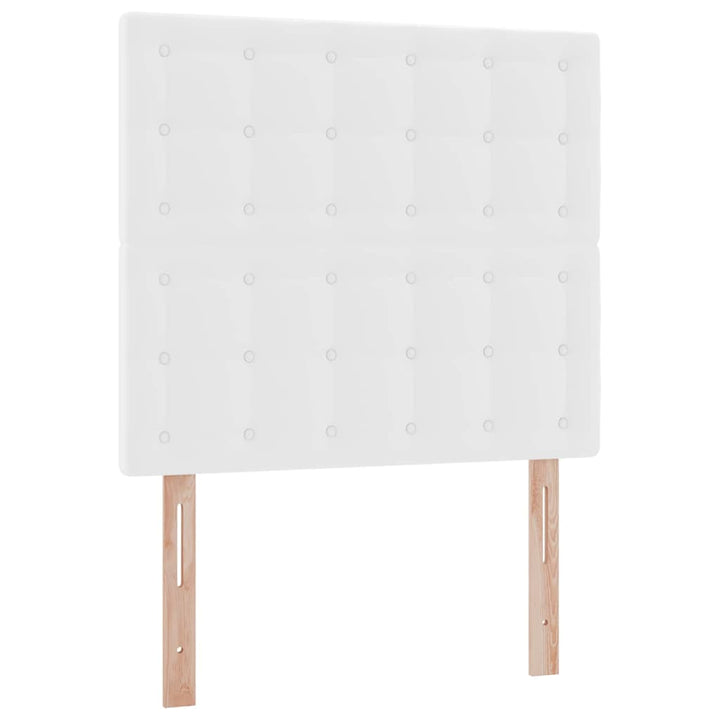 Seng med opbevaring og LED Ren Hvid 100 x 200 cm Faux læder