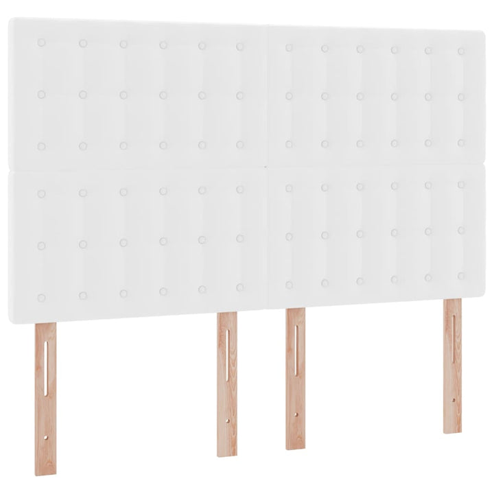 Seng med opbevaring og LED Ren Hvid 140 x 190 cm Faux læder