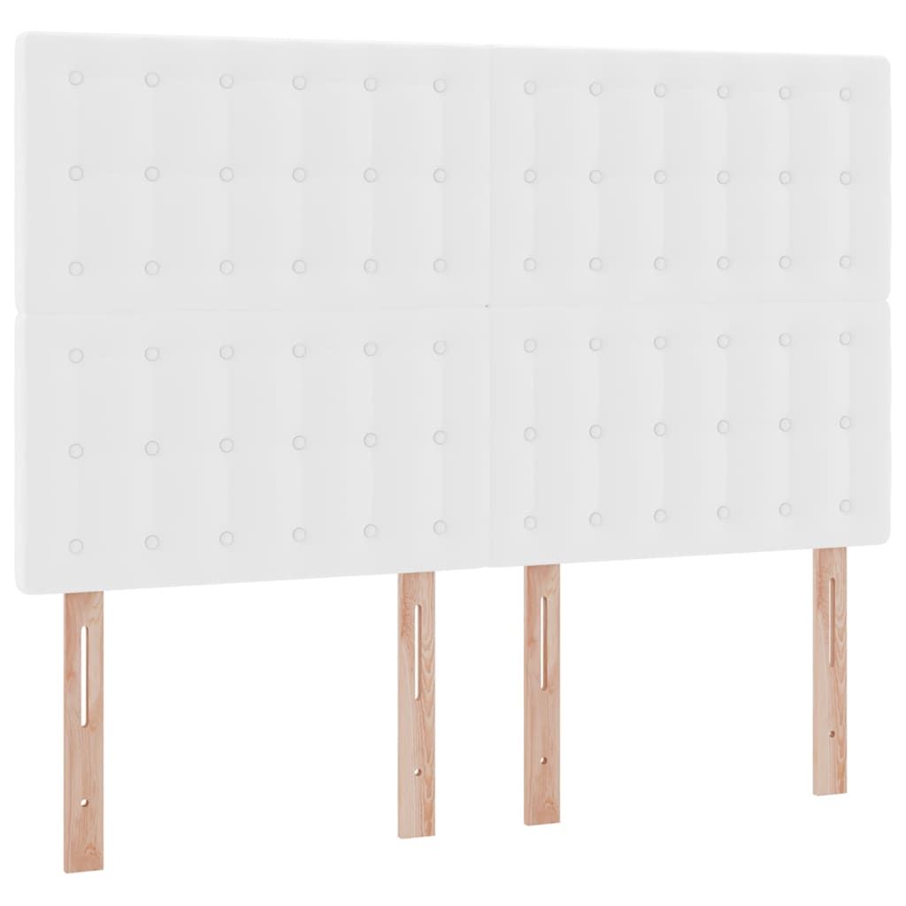 Seng med opbevaring og LED Ren Hvid 140 x 200 cm Faux læder