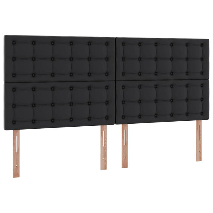 Seng med opbevaring og LED Sort 200 x 200 cm Faux læder