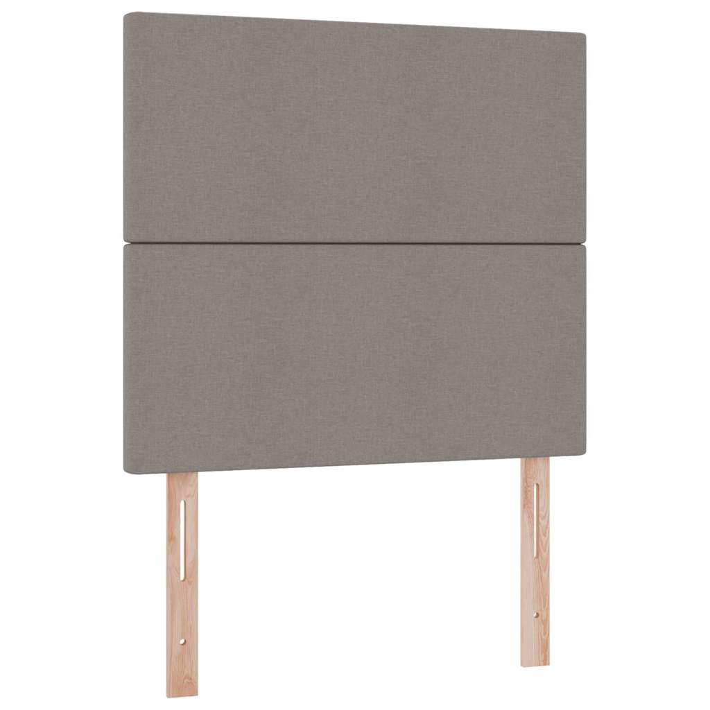 Seng med opbevaring og LED Gråbrun 90 x 190 cm Polyester