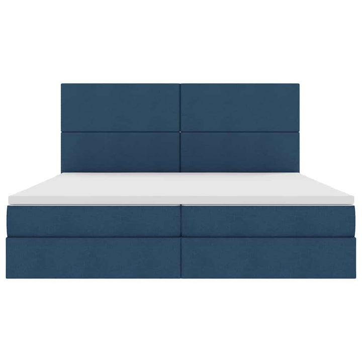 LED opbevarings seng med madras Blå 200 x 200 cm Stof